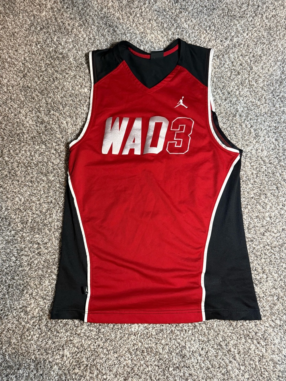 Jordan Red and Black Sleeveless Basketball Jersey WAD3